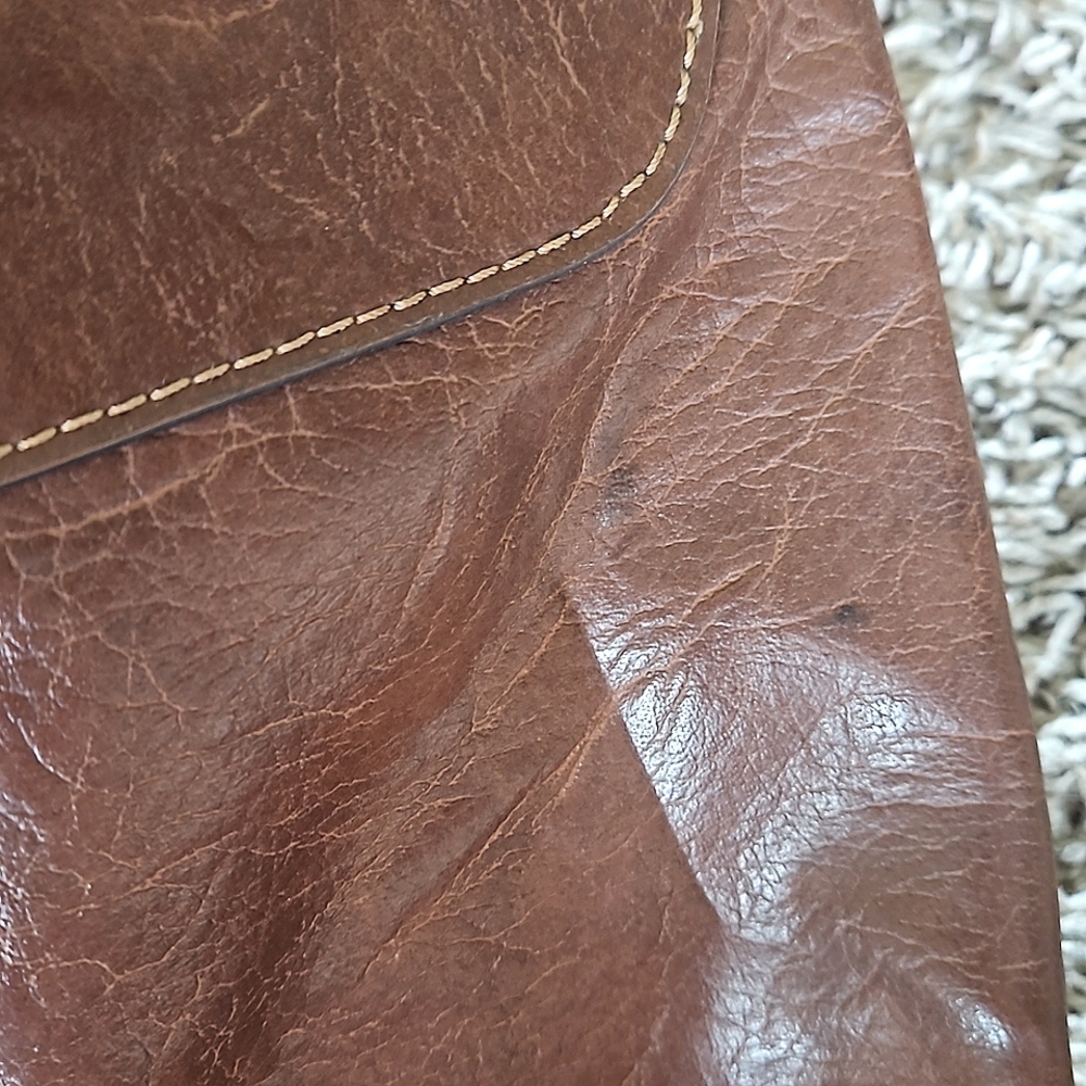 Liz Claiborne Axcess Brown Faux Leather Vintage Satchel Crossbody Bag Purse - Picture 7 of 13